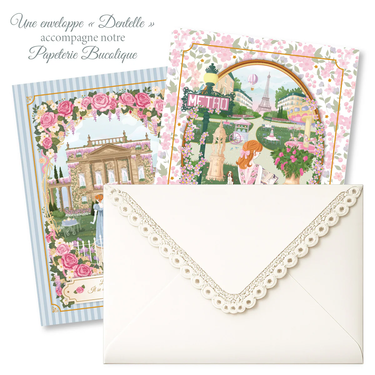 Mini Affiche A6 Rosa Garden + enveloppe - by Mademoiselle - Image 3