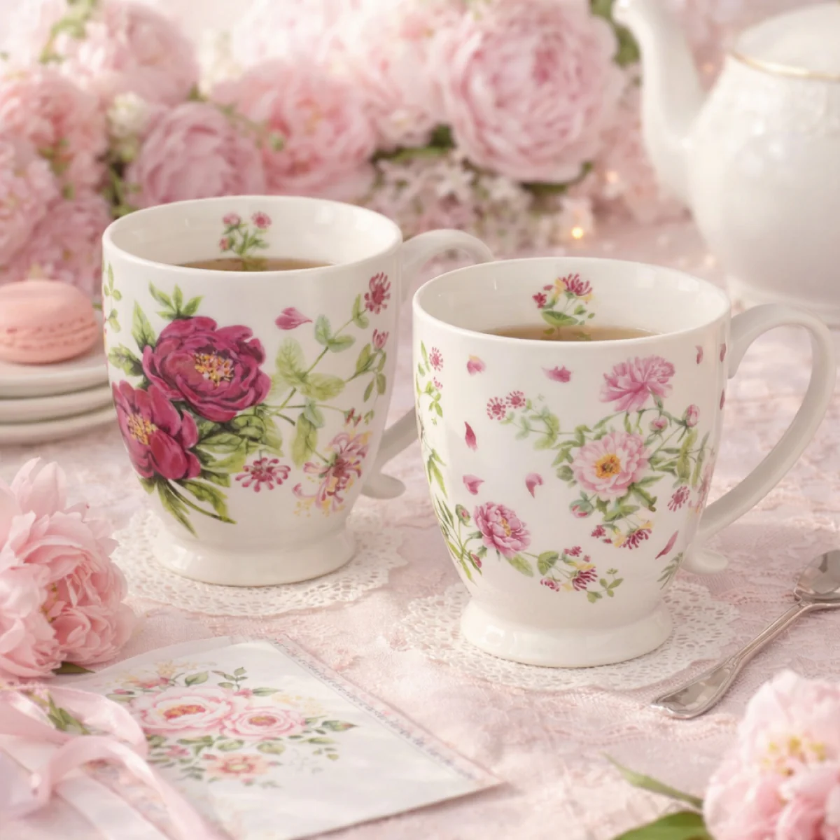 Mug en porcelaine "Bouquet de Pivoine" (430 ml) - Image 3
