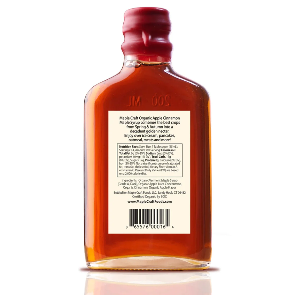Sirop d'érable artisanal aux pommes et à la cannelle biologique (200 ml) - BIO - Image 4